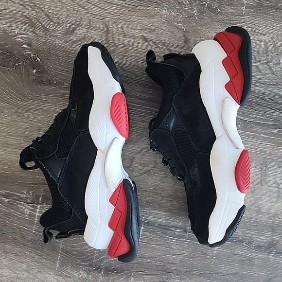 Jeffery Campbell Lo-Fi Chunky Sneakers Black White Red 6.5 - Picture 11 of 12